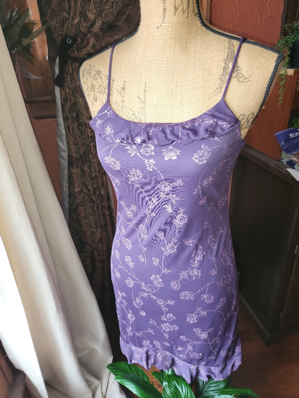 Limited Too Purple Floral Dress With Slip